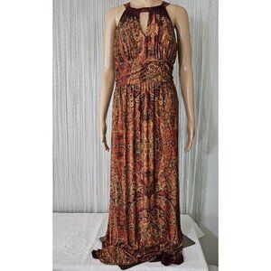 Emma & Michele Coral Halter Long dress size 6